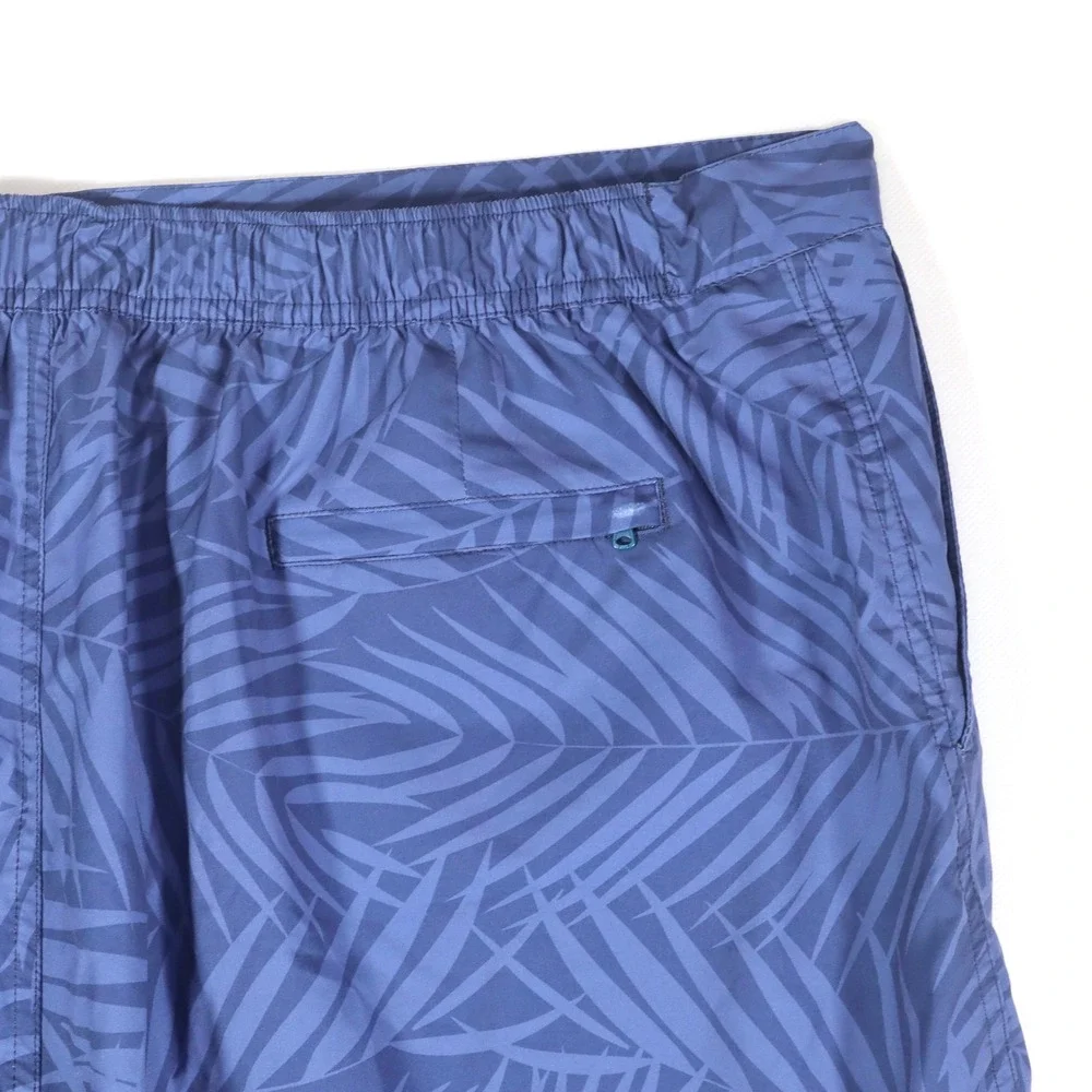 Peter Millar Swim Trunks Mens XXL Blue Palm Leaf Crown Crafted Board Shorts